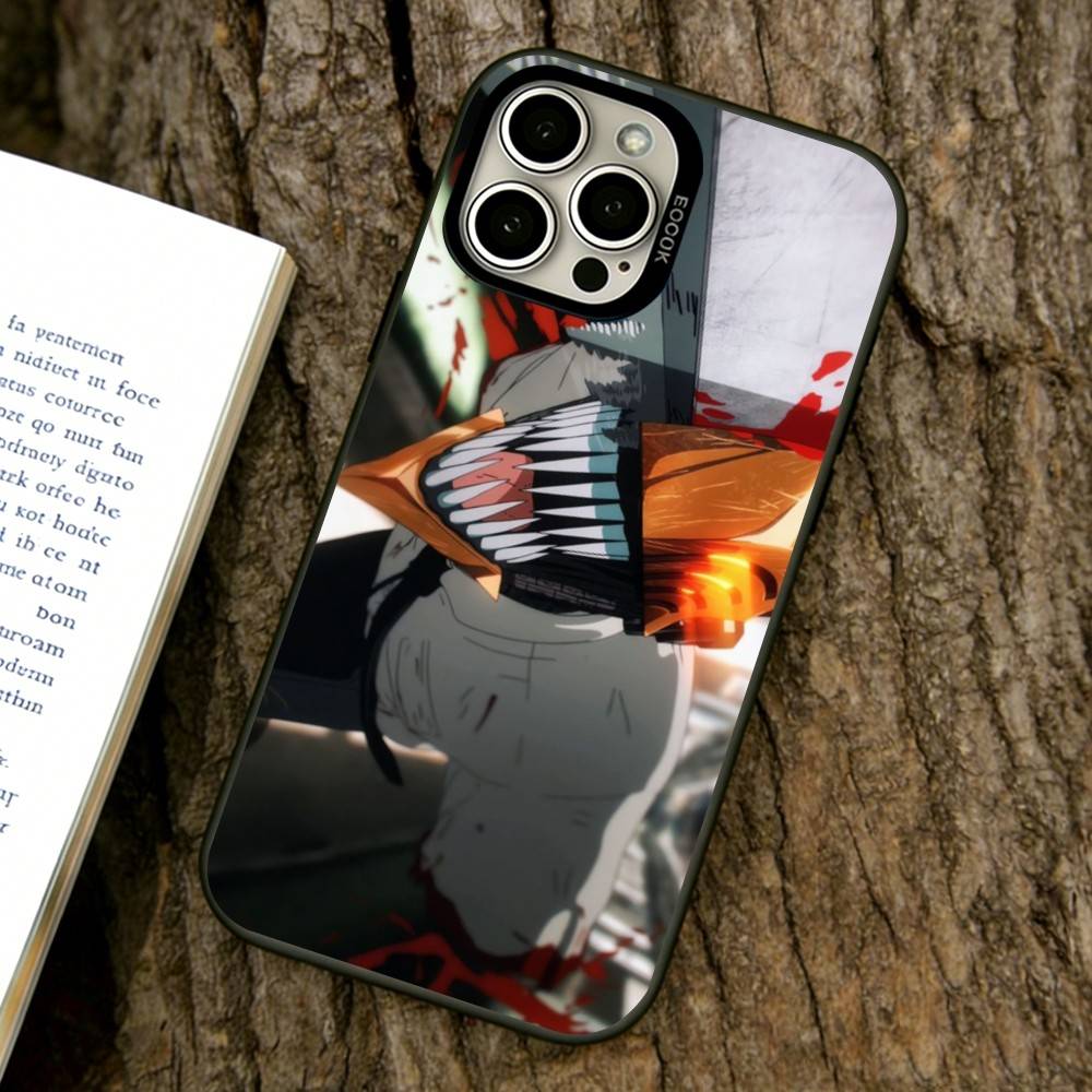 Чехол для телефона Denji Chainsaw Man для iPhone 17,16,15,14,13,12,11 Plus,Pro Max,XS, Цветной Серебристо-Черный Чехол