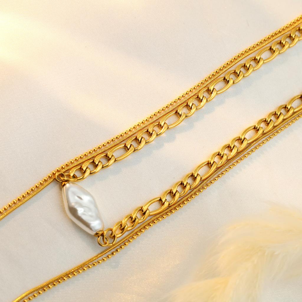 Ожерелье из трехслойной жемчужины в форме сердца из титановой стали 18 карат, высококачественное, легкое, роскошное, не выцветает