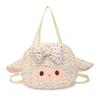 Bow Little Lamb Cartoon House Cute Girl One Shoulder Big Bag Cute Schoolgirl Large Capacity Storage Backpack