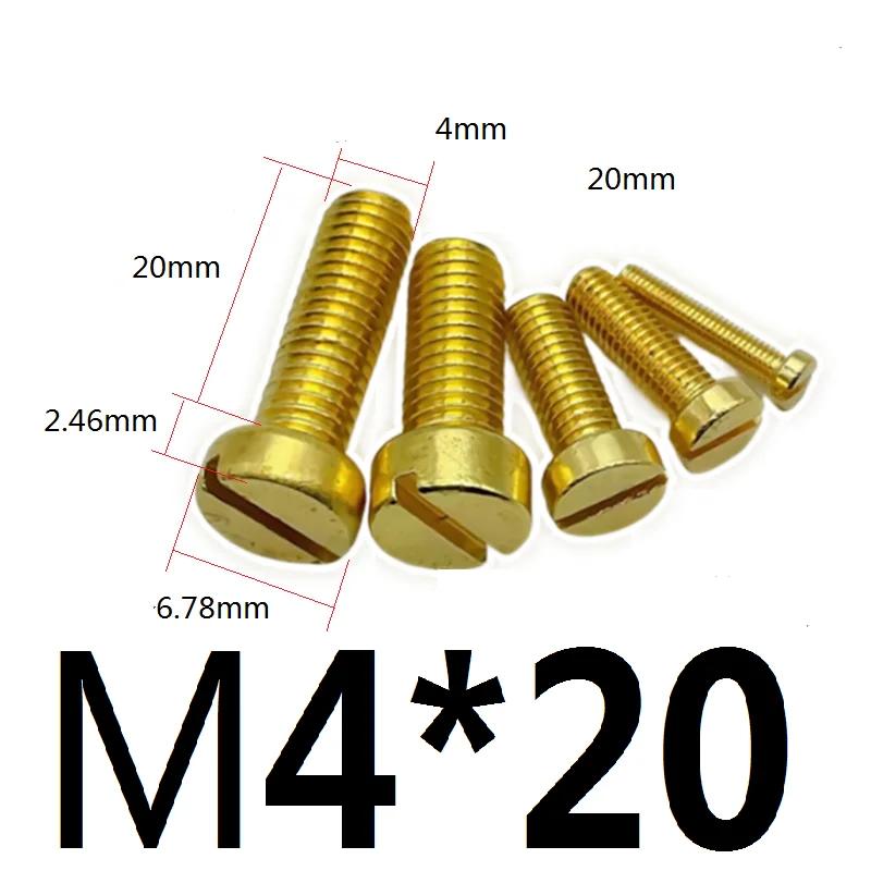 M 2.5 3 4 5 6 8 10 12 Метрический X 4-25мм Длина Латунный Чашечный Шлиц Головка Винт Болт