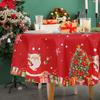 Рождественская круглая скатерть, рождественское украшение для дома 2024, скатерти, рождественский орнамент, Навидад Натал, новогодний декор стола 2025