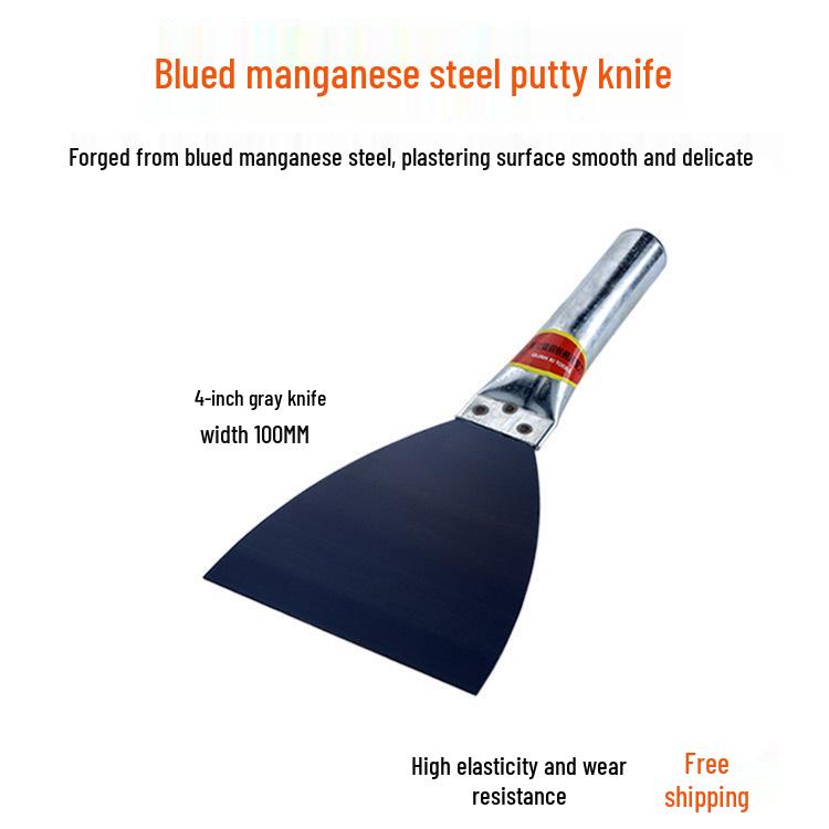 Stainless Steel Nail-Free Plastering Trowel: Blued Steel Wall Scraping Putty Knife