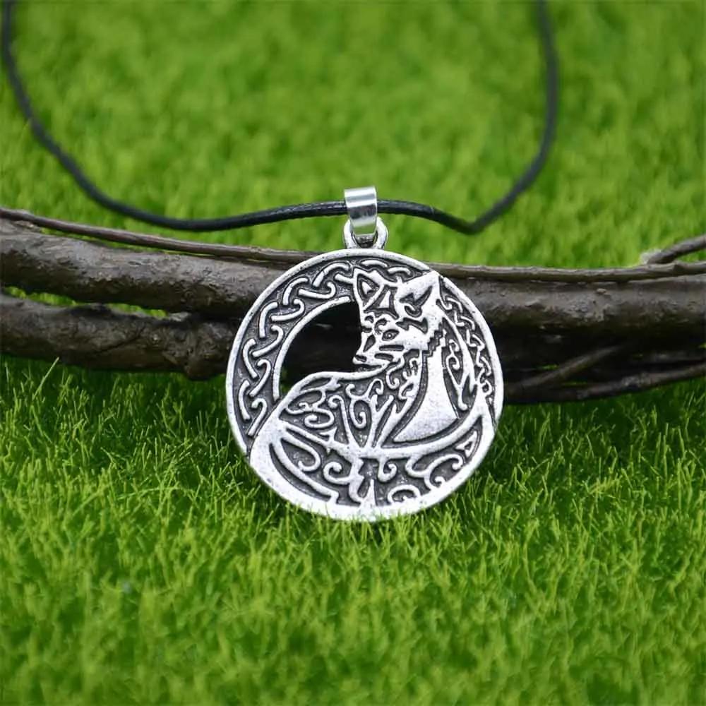 Славянский лис Кулон Viking Jewelry Ожерелье для мужчин Готические животные Аксессуары Ручная работа Норвежский амулет