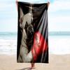 1PC Custom Name Bulldog Friendship Beach Towel Highly Absorbent And Sand-Resistant Towel for Swimming, Pool, Yoga, And Travel Lightweight