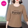 Women's 2025 Korean Style Cotton T-Shirt: Seven-Sleeve, Summer Casual, Loose & Slimming, Belly-Covering, Versatile Top