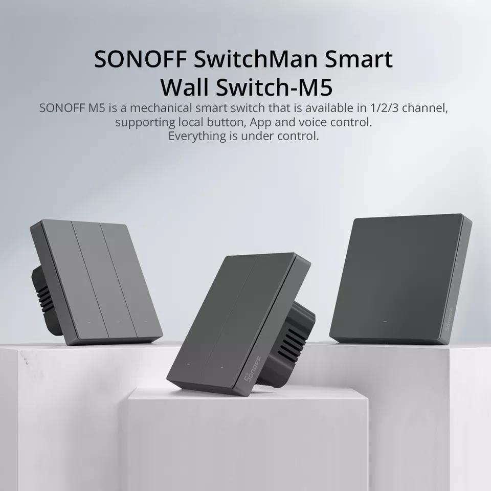 SONOFF M5 SwitchMan Умный настенный выключатель 1/2/3 клавиши Тип 80 86 120 Механическая кнопка Умный выключатель Поддержка Google/Alexa