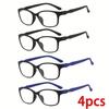 4PCS Ultralight TR90 Frame Anti Blue Light Reading Glasses Diopter +1.0To +4.0 Women Men Unisex Presbyopia Eyeglasses