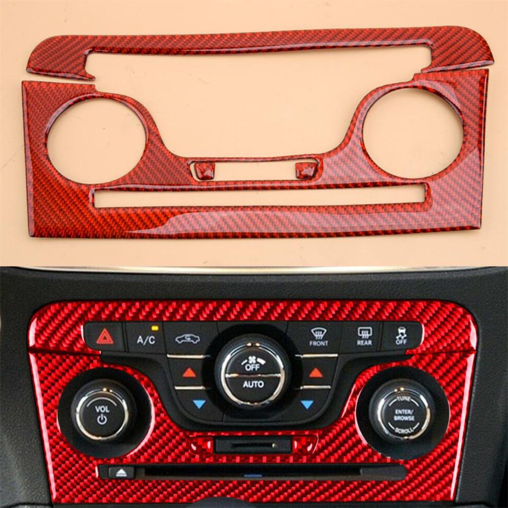 Красный карбоновый чехол-накладка на панель кондиционера центральной консоли для Dodge Charger 2011-2014