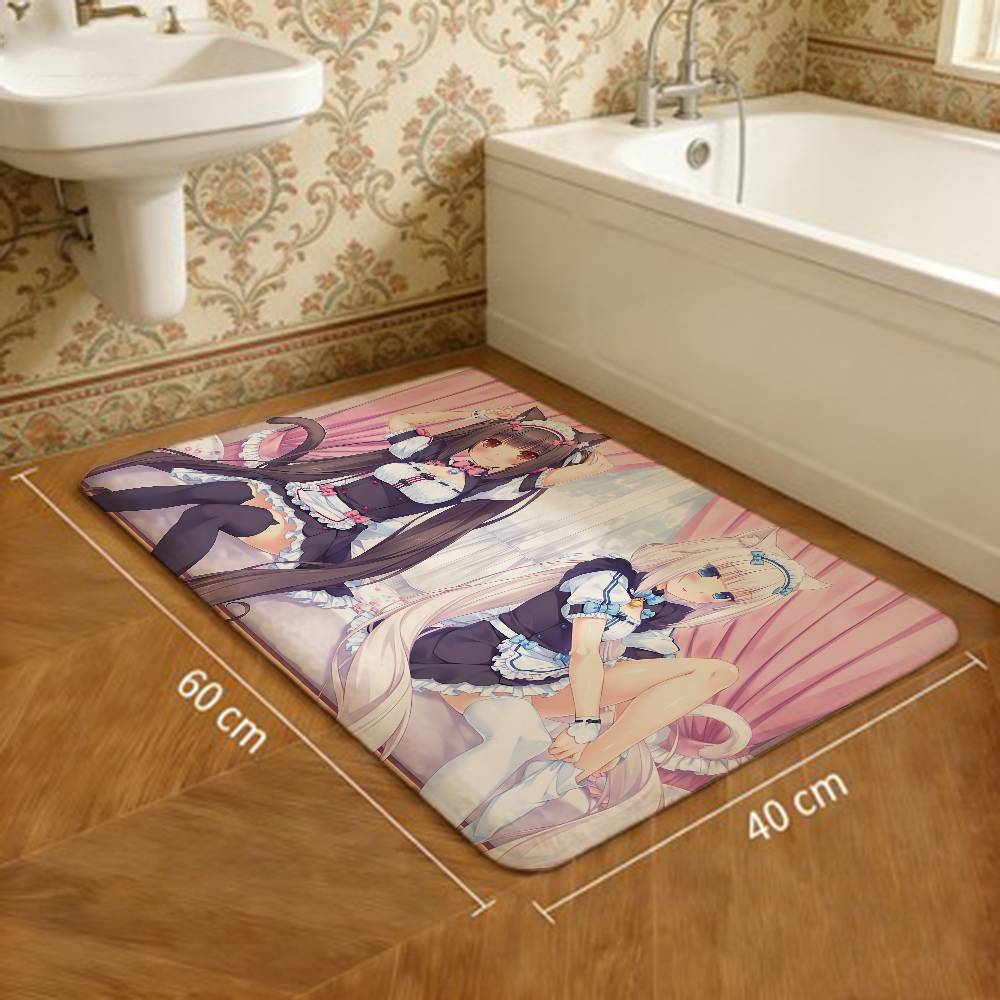Аниме Кавайная Девушка Nekopara Придверный Коврик Моющийся Нескользящий Коврик для Гостиной Зоны Дивана и Стульев Кухонный Придверный Коврик Ковер