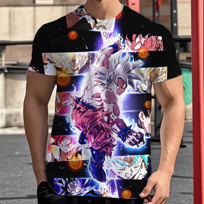 2026 Летняя Ретро Футболка Dragon Ball для Фитнеса Мужская Оверсайз 3D Печать Короткий Рукав Семейная Унисекс Детская Спортивная Футболка