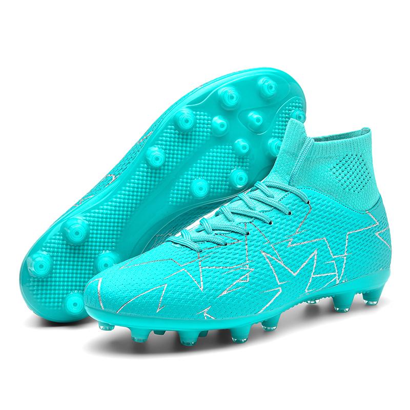 Football Shoes 35-47 Unisex High-top Football Boots Long Nail Artificial Lawn Training Large Size Kid's Football Shoes