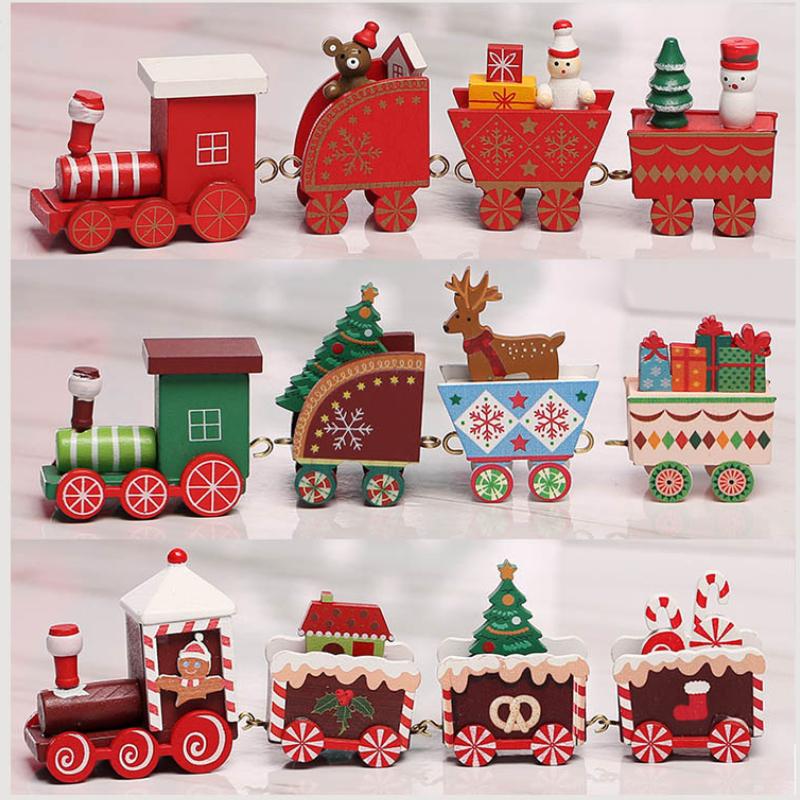 Веселый рождественский орнамент, деревянный поезд, Рождественское украшение для дома, рождественские подарки, Natal Navidad, украшение на Новый год