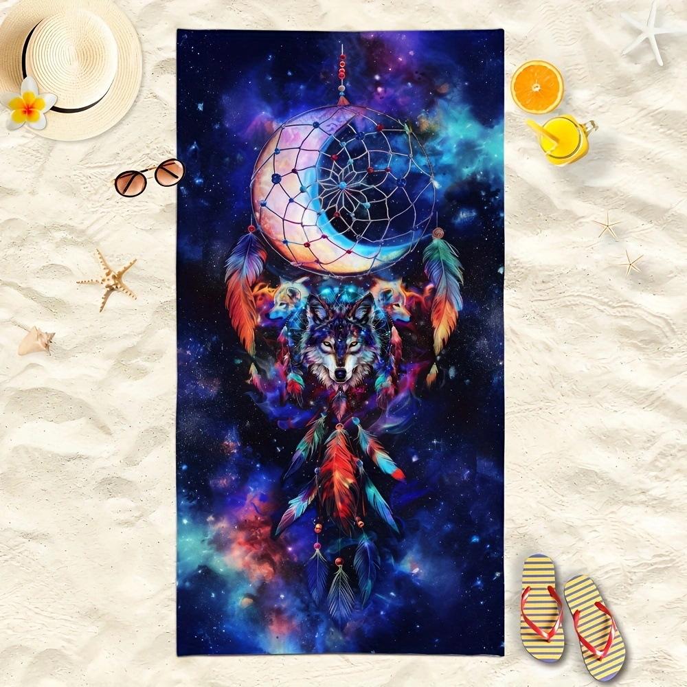 Wolf Beach Towel Class A European And American Microfiber Bath Towel Adult Men And Women Summer Printed Towel