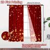 2pcs, 2D FLAT PRINTING Curtains (Without Rod) Festive Baubles Festival Creative Curtains Yarn Curtains Festive Perfect for