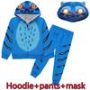blue Tiger Cosplay Costume elf Tiger Hoodie Pants Sets Kids Halloween Christmas Party Funny Outfits Suit