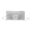 Bow Pleated Clutch Chic Shiny Shoulder Chain Bag for Themed Party Evening Events