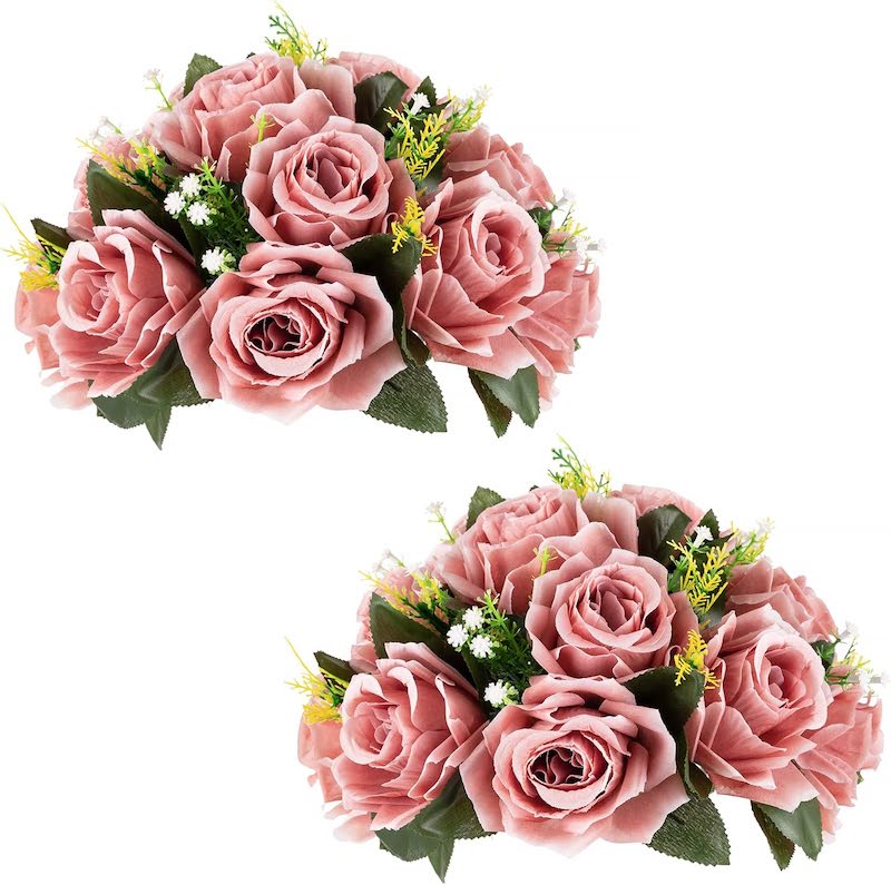 Silk Flowers Bouquet Artificial Roses Table Centerpieces Weddings Decoration Flower Balls for Reception Event