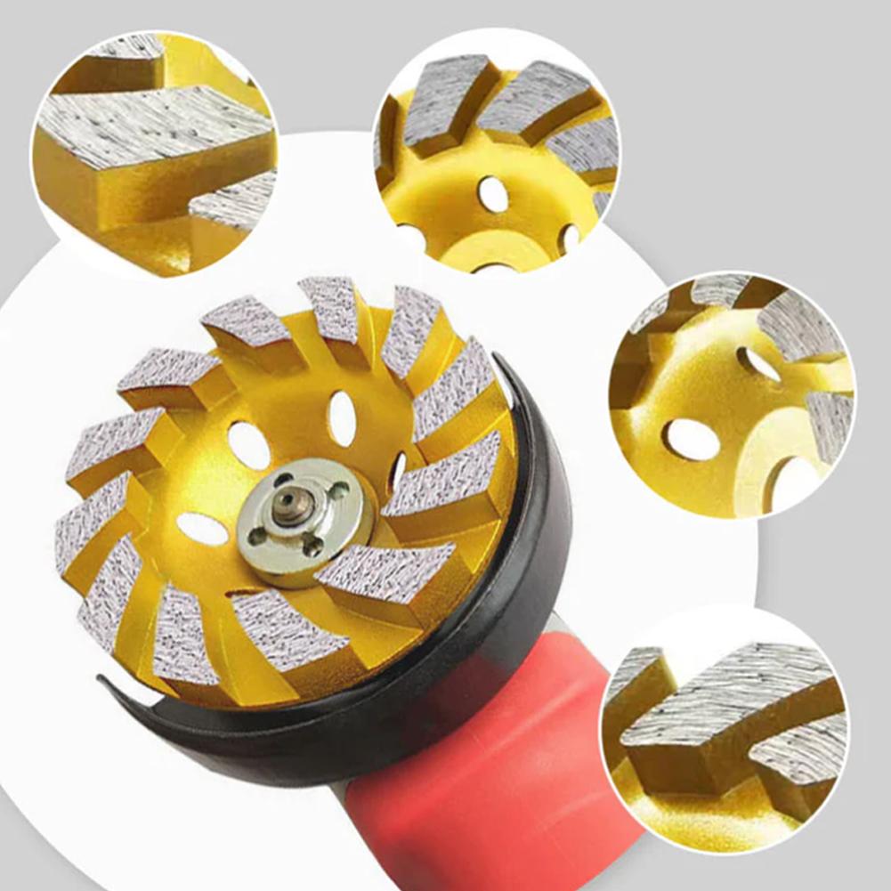 4-дюймовый алмазный шлифовальный круг для бетона Turbo, 12-дюймовая мощность для угловой тяжелой шлифовальной машины M6O7