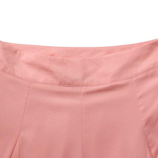 Женские брюки-юбка с широкими штанинами и застежкой-молнией с высокой талией Свободные однотонные брюки A-Big Hem с глубокой промежностью Полная длина Повседневные брюки-кюлоты для танцевальных представлений