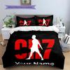 Custom Name CR7 Bedding,Quilt Set Quilt Cover Pillowcase Home Birthday Gift(1 * duvet cover + 2 * pillowcase, without core) -HE54