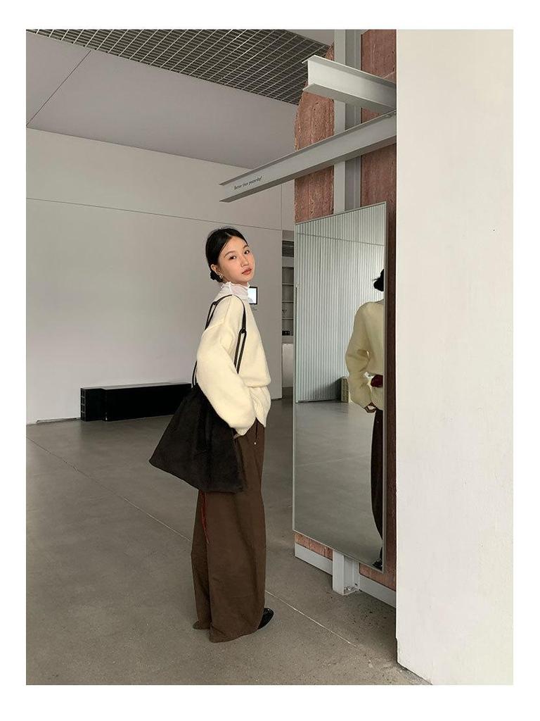 EVERTURE Женский облегающий топ с длинными рукавами и воротником-стойкой, осенний корейский стиль