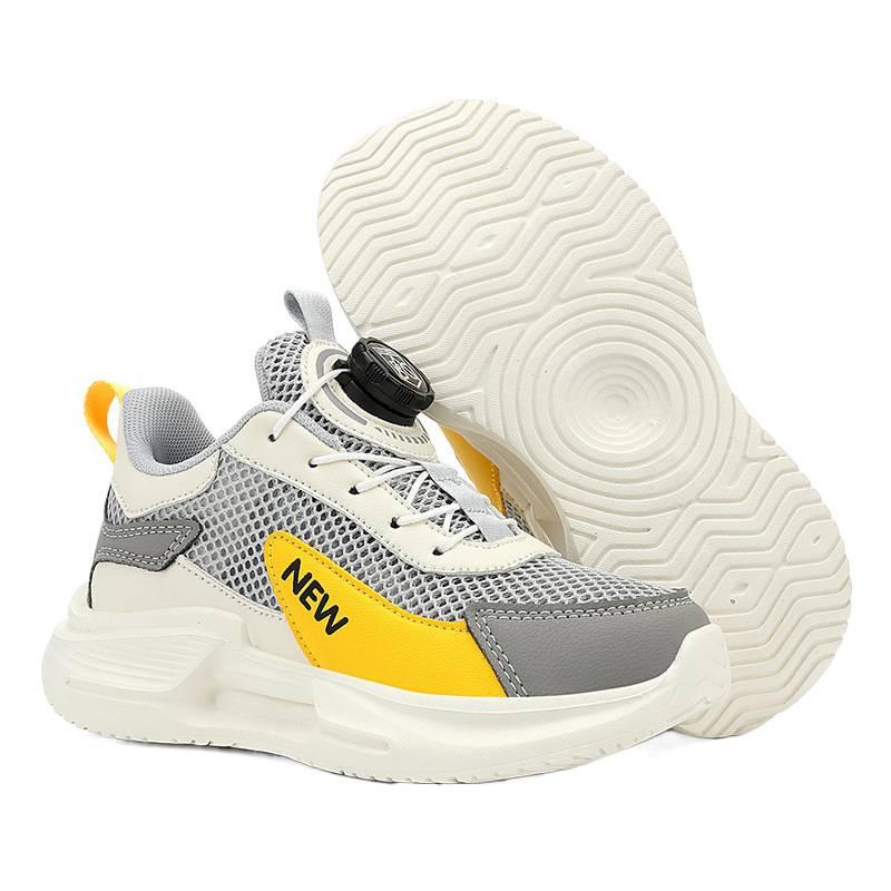 Children's personalized outdoor sports shoes 2025 boys rotating button breathable shoes medium older girls outdoor casual shoes