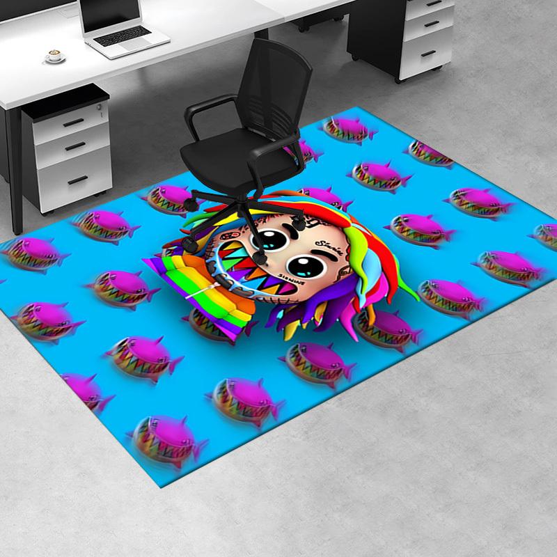 1 шт. 6ix9ine Tattle Tales Офисный ковер Мягкий полиэстер Нескользящий Машинная стирка Внутренний ковер Гостиная
