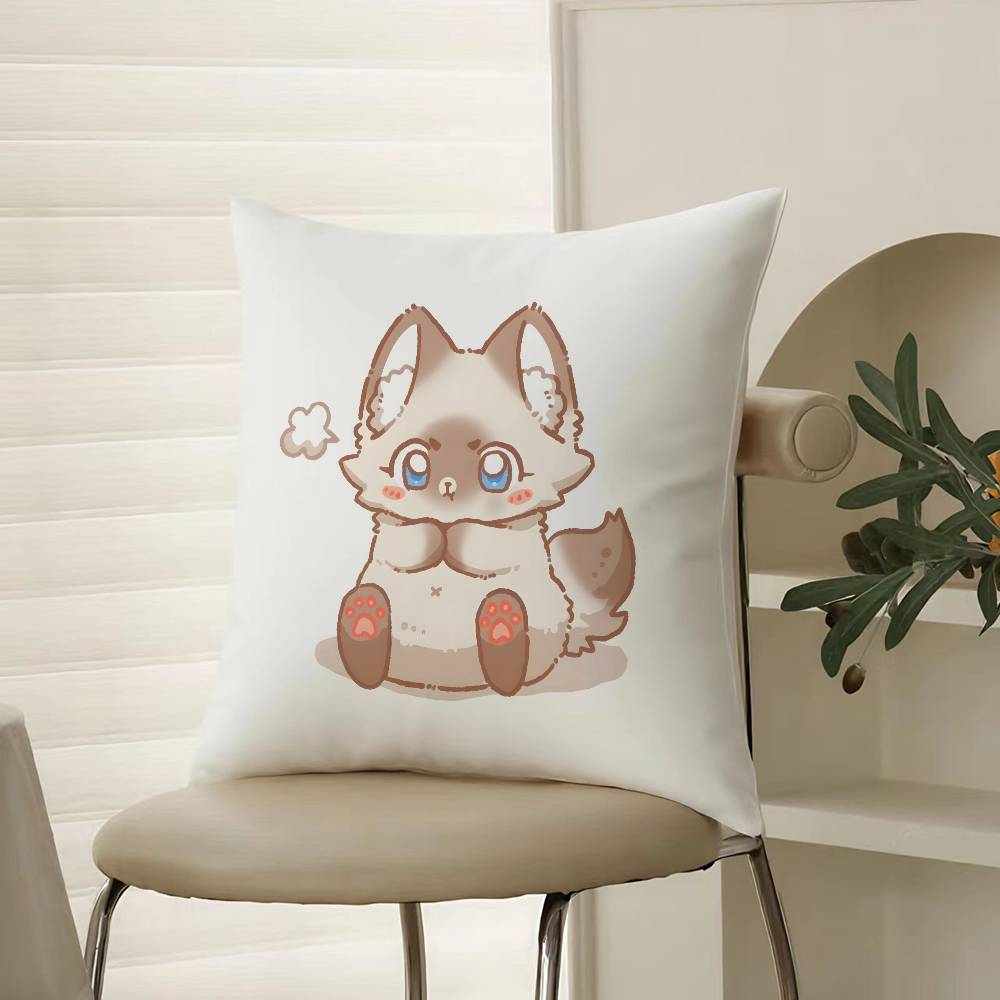 Cute Cure Animal Angry Pillow Case Comfort Sofa Bed Silky elegant Invisible zipper Decorative cushion cover