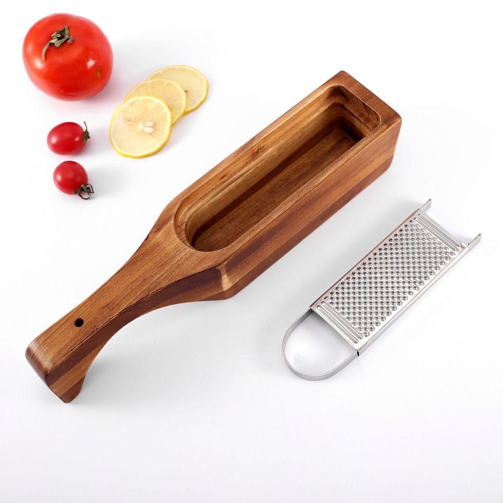 With Wood Container Stainless Steel Cheese Grater with Handle Cheese Slicer Set Kitchen Tools