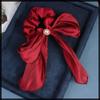 White Fang Ribbon Scrunchie Hair Tie Hair Accessory with Cute and Stylish for AZ569 Pearls, Women, (Beige)