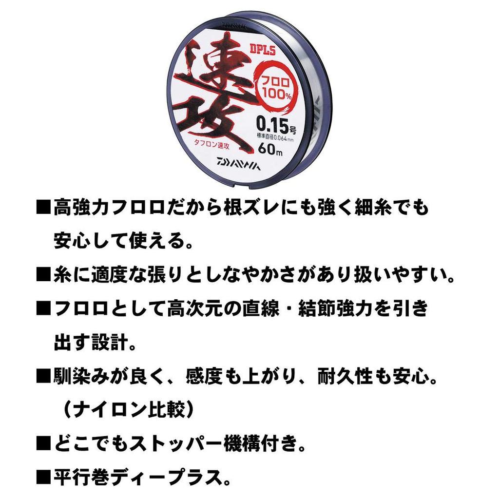 DAIWA Fluoroline Taflon Quick Attack No. 0.1 60m Natural