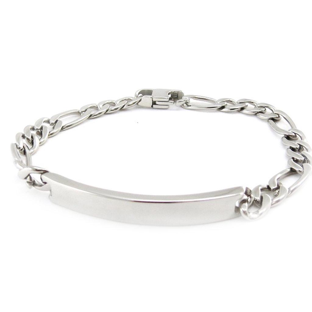 Les Trésors De Lily [J0992] - Silver 'Identity' Steel Curb Chain - 21 Cm 6 Mm