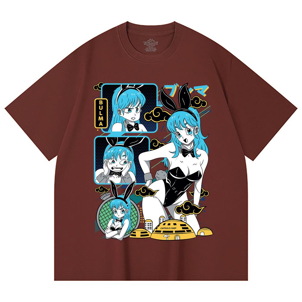 230 Gsm 100% Cotton Dragon Ball V9 Bulma Print Unisex Heavy Cotton T Shirt