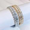 Ювелирные изделия ручной работы высшего качества CMM, квадратный цирконий, серебристый, золотой, свадебный браслет, широкий браслет для женщин