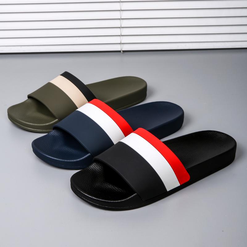 Men Striped Sandals Soft Comfortable Non-Slip Slippers Indoor Outdoor Women Beach Shoes Quick-Dry EVA Platform Light