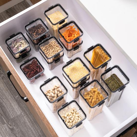 1/5Pcs Sealed Tank Large Capacity Food Grade BPA Free Transparent Design Airtight Food Flour