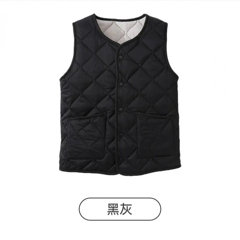 Womens Winter Warm Puffer Vest Casual Sleeveless Outwear Lightweight Loose Fit V Neck Solid Color Daily Wear