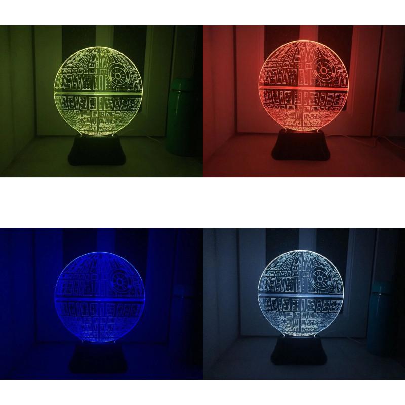 Star Wars Death Star 3d Led Night Light With Touch Control For Bedroom Decor