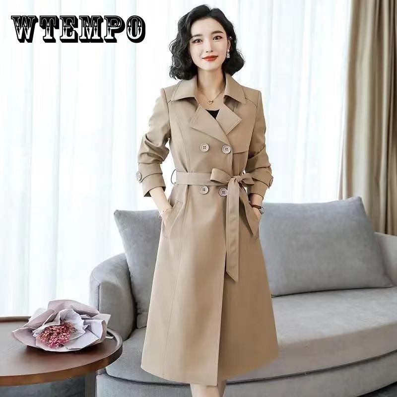 Spring and Autumn Overcoat For Women Slim Fit and Thin Trench Coat Women's Mid-Length Khaki Large Size Fashion Coat