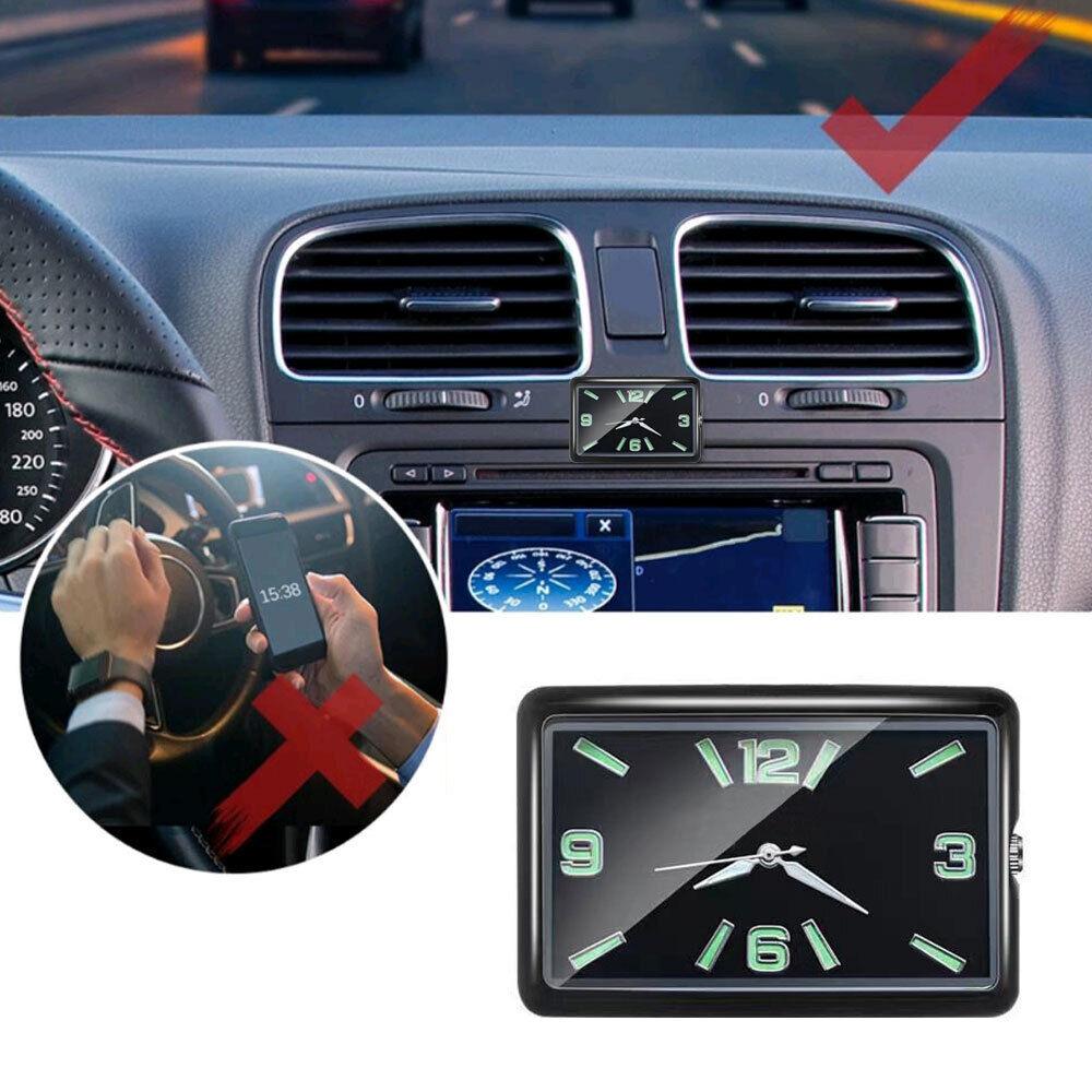 Минималистичные часы на приборной панели с зеленым дисплеем, тонкие часы для салона автомобиля, современный цифровой дисплей времени для автомобиля