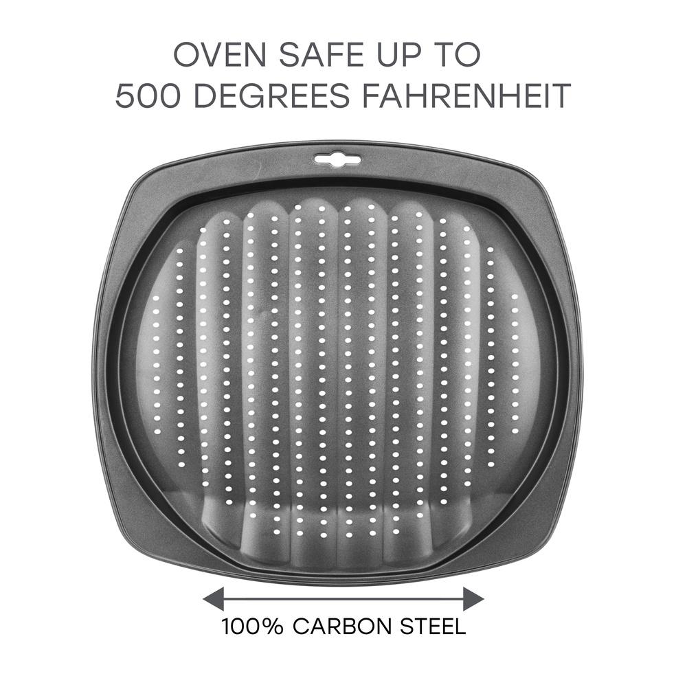 Противень для запекания картофеля фри с антипригарным покрытием, вентилируемое основание, углеродистая сталь, подходит для духовки, лист для выпечки, хрустящий картофель фри, закуски, легко моется