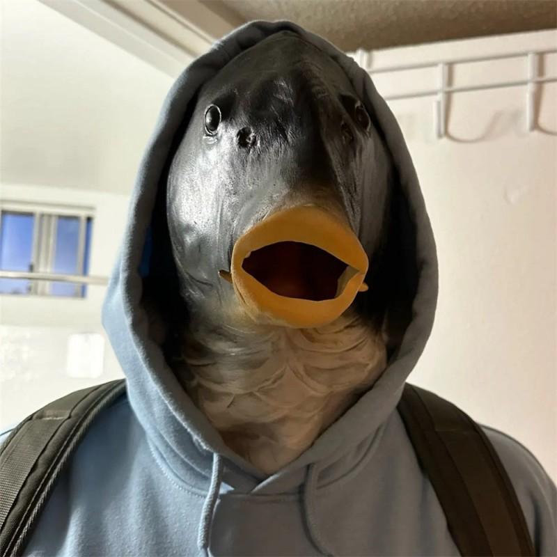 Halloween Funny Fish Mask Latex Animal Head Party Cosplay Costume Prop