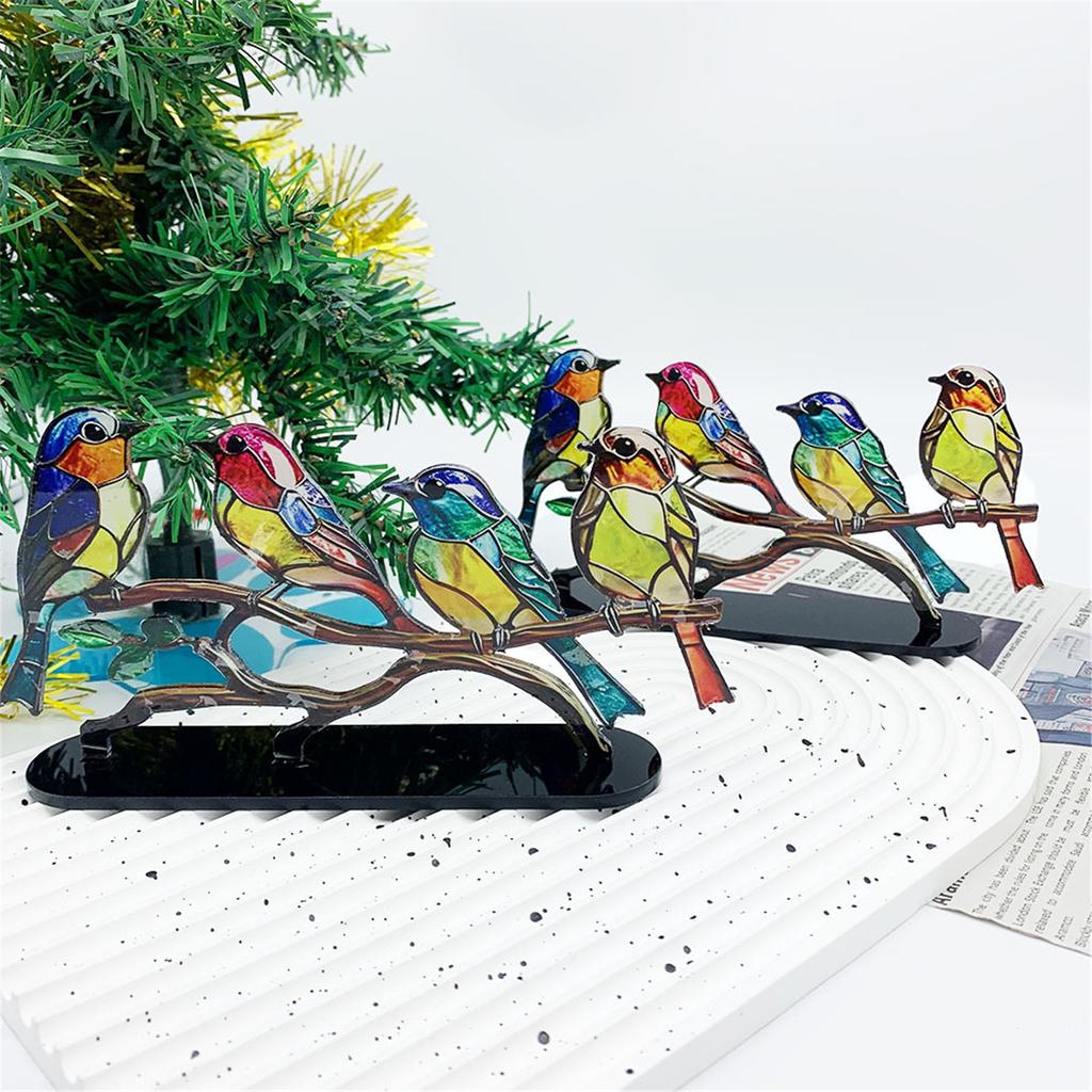 Colorful Birds Ornament Table Decoration Bird Desktop Ornament Modern Acrylic Bird Figurine Decorative Art Ornament