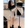 Spring Womens Off Shoulder Knit Shirt With 3d Pattern For Casual Wear