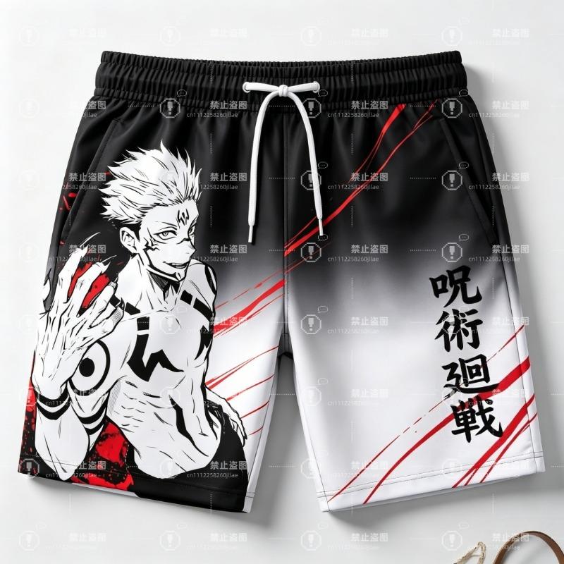 2026 Jujutsu Kaisen Рёмен Сукуна 3D Печать Мужские Шорты Летние Board Shorts Аниме Повседневные Спортивные Короткие Штаны Унисекс Ребенок