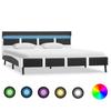 LED Bed Frame Grey Faux Leather 140x200cm - VidaXL