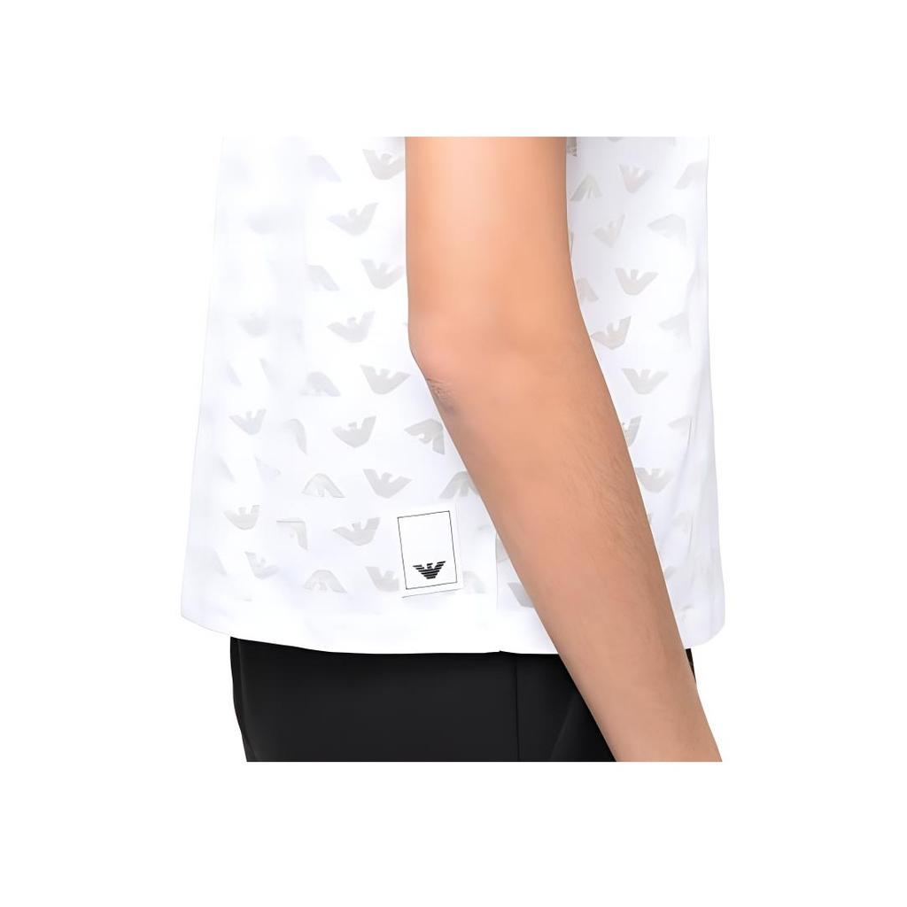 Emporio Armani Женская футболка с коротким рукавом и принтом логотипа SS23 Белый 3R2T7F-2JWBZ-0100
