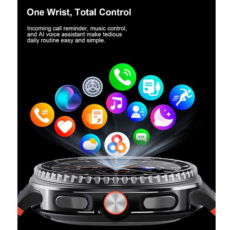 SACOSDING Man Smart Watch 1.43"AMOLED 400mAh Battery Heart Rate Sports Modes Al Voice lP68 Waterproof Fitness Tracker Smart Watch