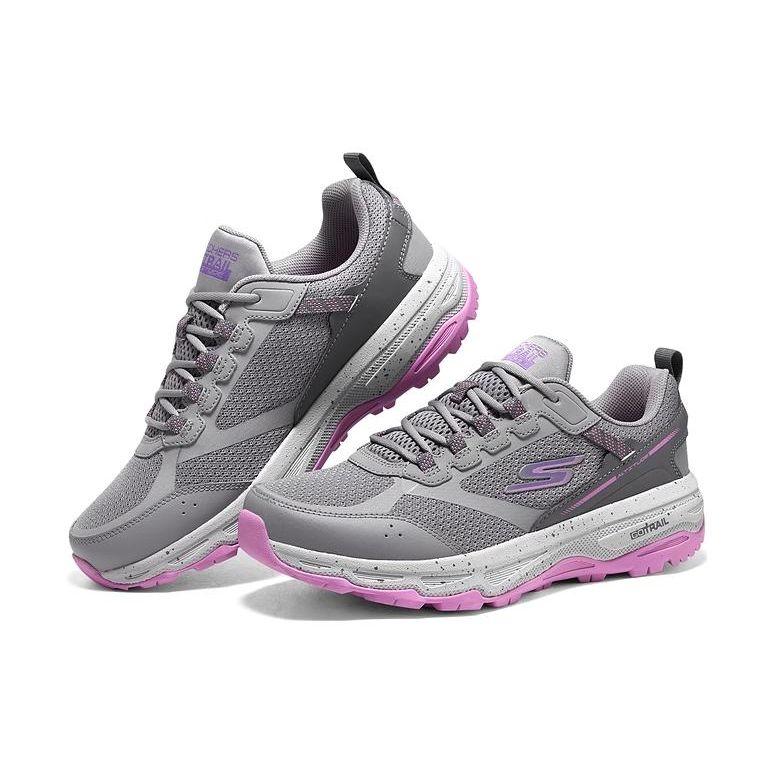 Skechers Удобные амортизирующие легкие низкие беговые кроссовки женские Серый Фиолетовый 128221C-GYPK