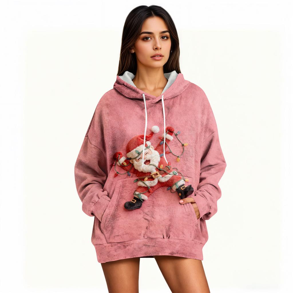 Толстовки для женщин оверсайз зимние плюшевые милые свитшоты пуловер модная осенне-зимняя одежда